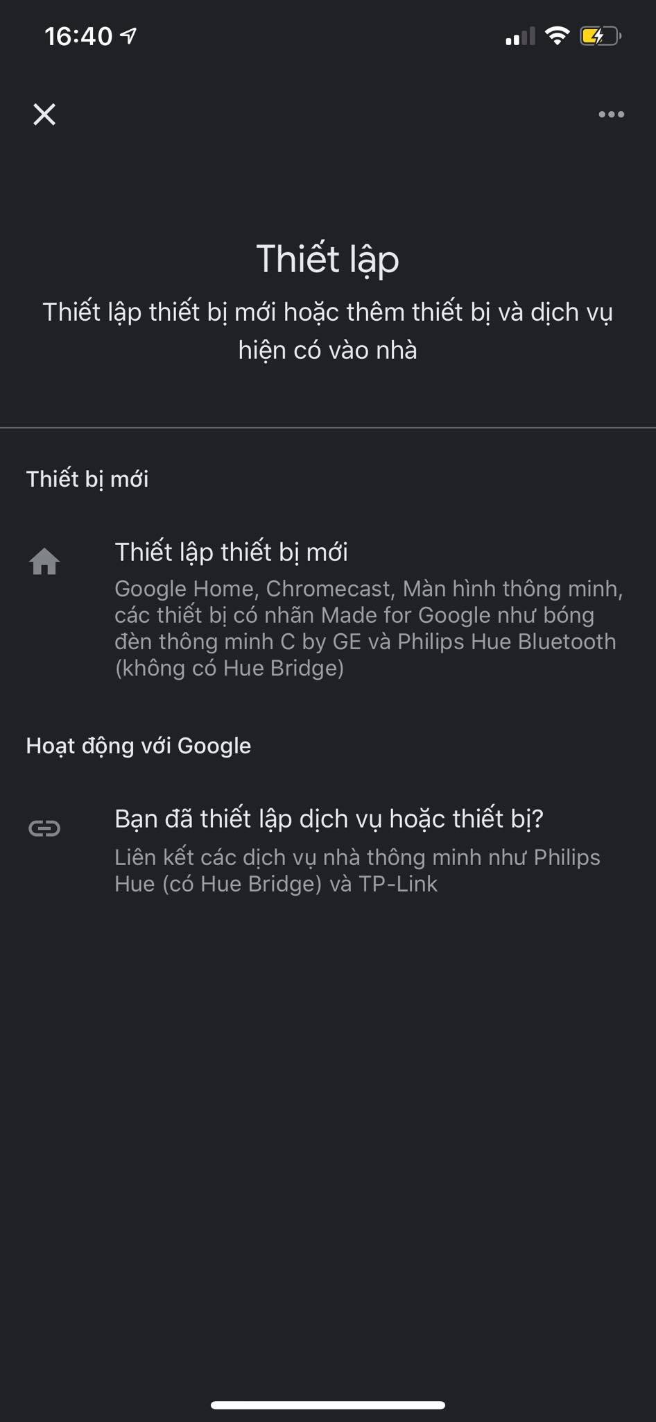 Google Home-thietlap